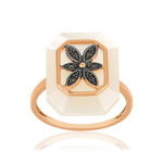 Bague MATY Or 375 rose Diamants noirs traités Nacre - vue 1