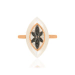 Bague MATY Or 375 rose Diamants noirs traités Nacre - vue 3