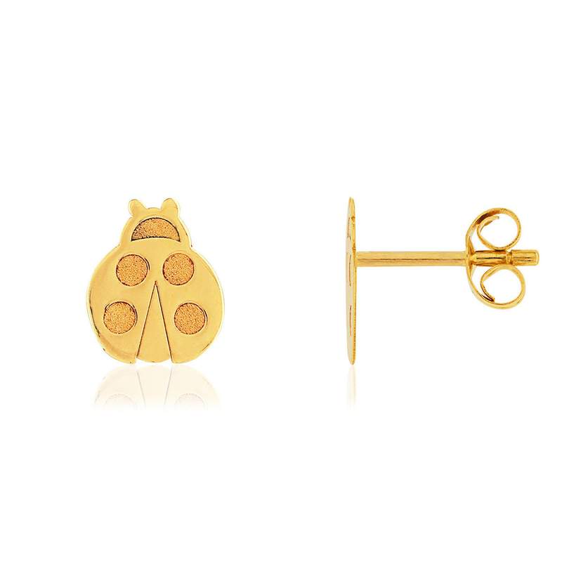 Boucles d'oreilles MATY Or 375 jaune coccinelles - vue 1