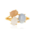 Bague or 375 jaune ajourée pierres de lune - vue 3