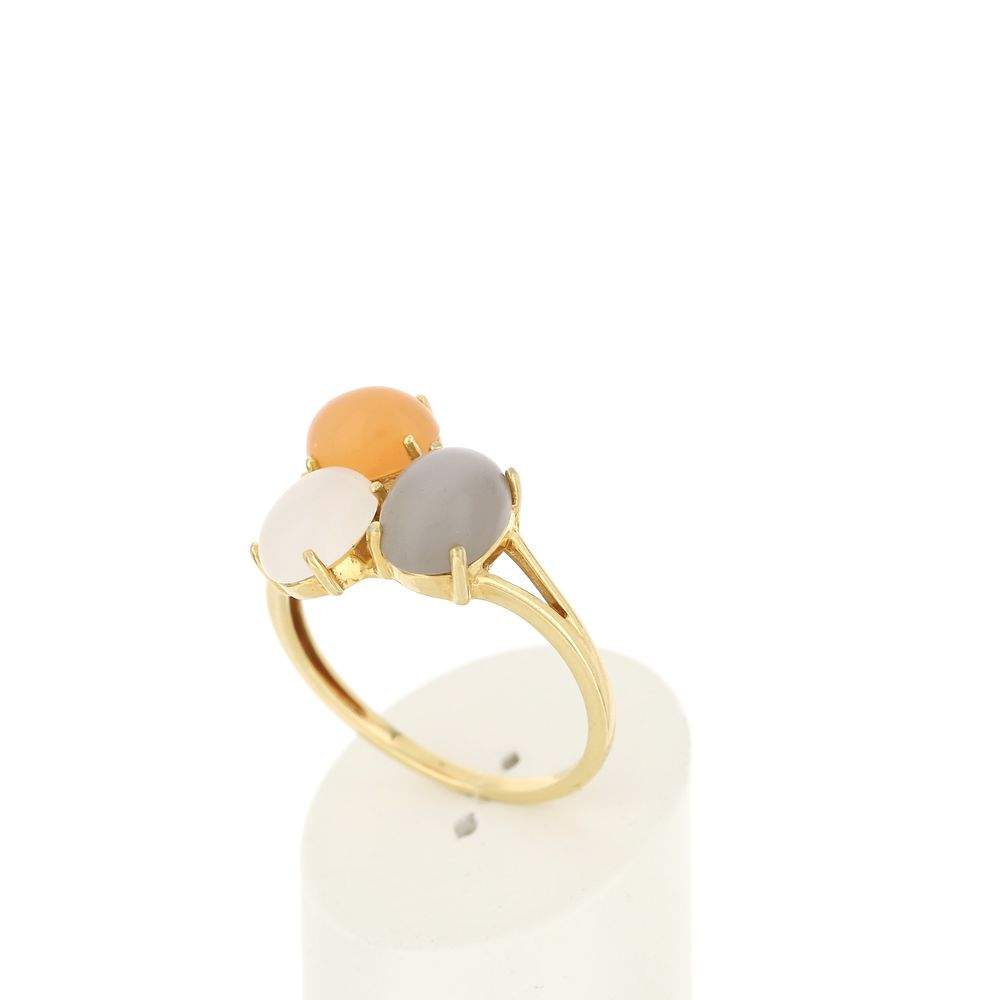 Bague or 375 jaune ajourée pierres de lune - vue 3