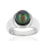 Bague argent 925 perle de culture de Tahiti - vue 1