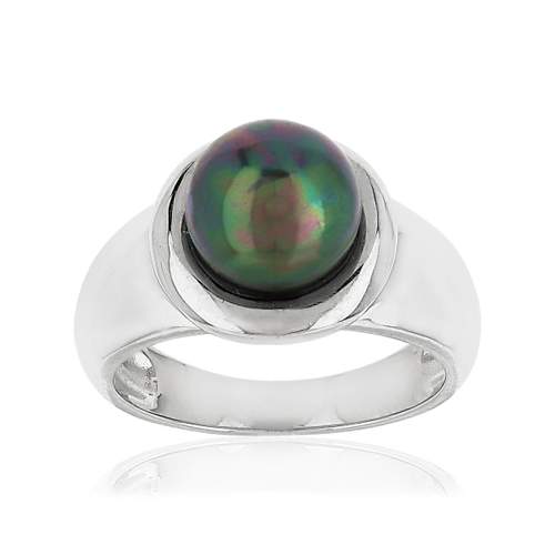 Silver ring 925 Tahitian cultured pearl