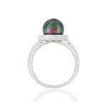Bague argent 925 perle de culture de Tahiti - vue 2