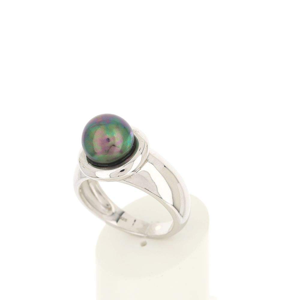 Bague argent 925 perle de culture de Tahiti - vue 3