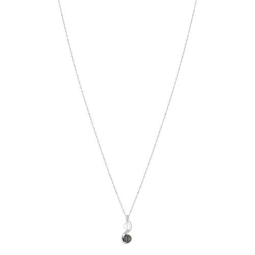 Collier argent 925 perles de culture de Tahiti et de Chine 45 cm