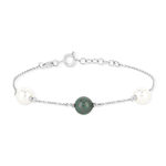Bracelet argent 925 perle de culture de Tahiti et de Chine 18 cm - vue 2