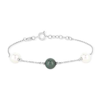 Armband van 925 zilver met Tahiti- en Chinese kweekparels, 18 cm