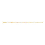 Bracelet or 375 jaune perles de culture de Chine multicolores 18 cm