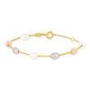 Bracelet or 375 jaune perles de culture de Chine multicolores 18 cm - vue V2