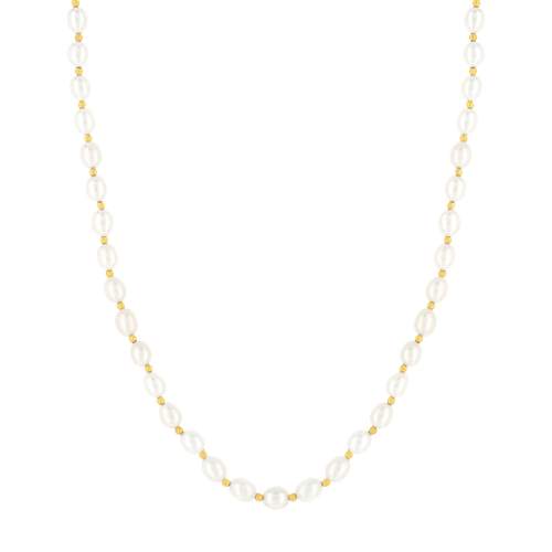 Collier or 375 jaune perles de culture de Chine 42 cm