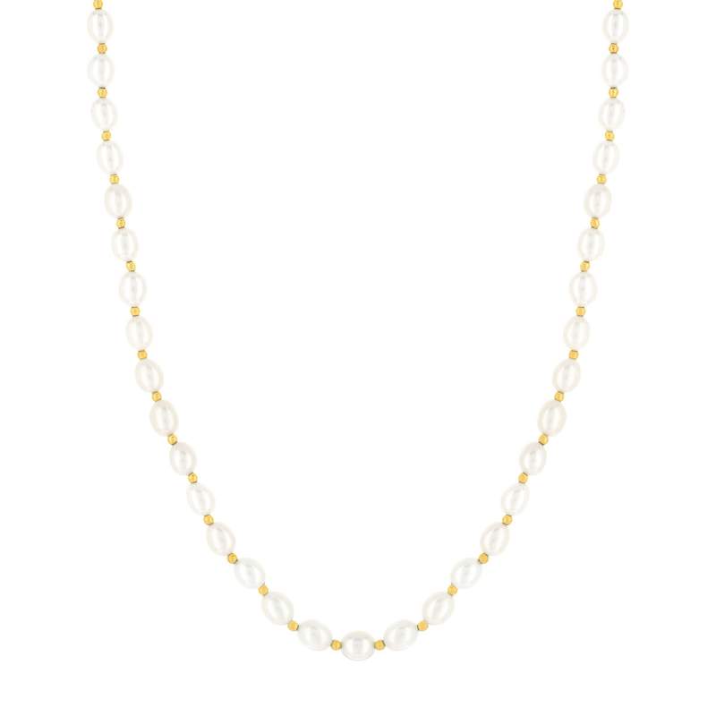 Collier or 375 jaune perles de culture de Chine 42 cm - vue 1
