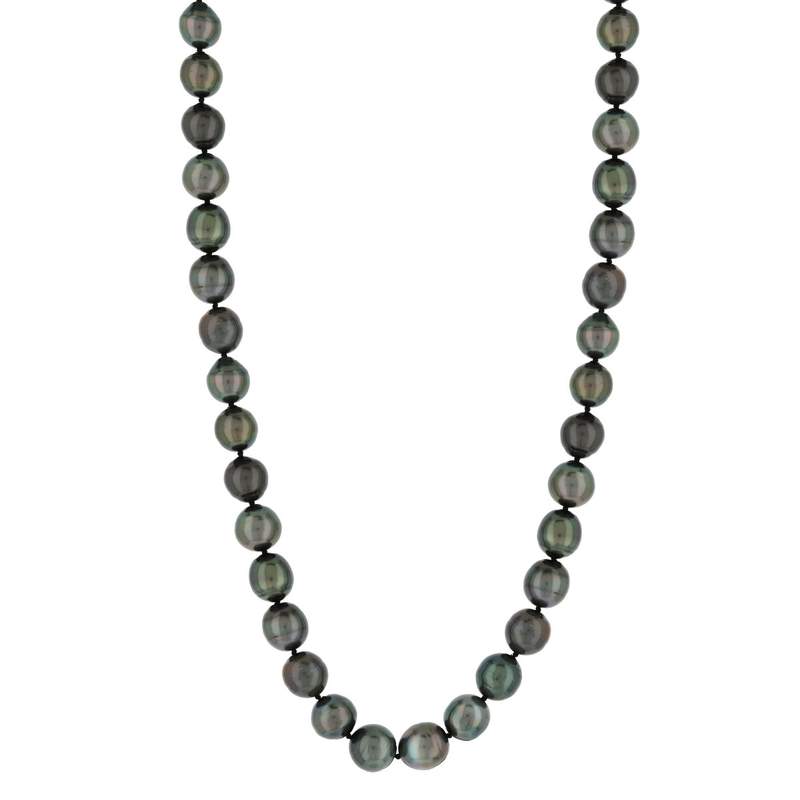 Collier or 750 jaune perles de culture de Tahiti 45 cm - vue 1