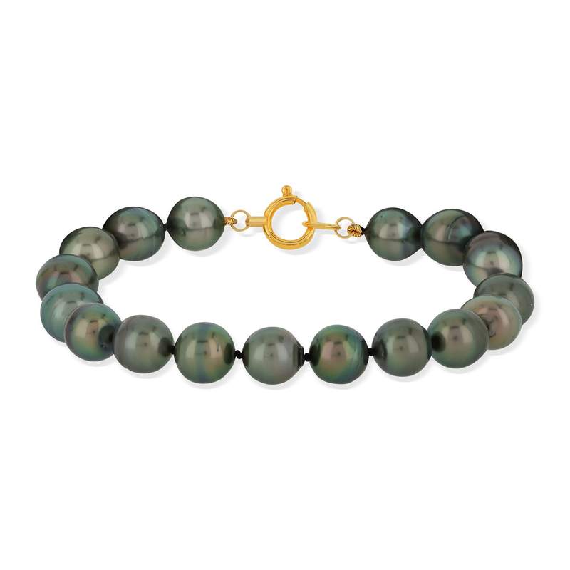 Bracelet or 750 jaune perles de culture de Tahiti 20 cm - vue 2