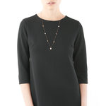 Sautoir or rose 375 perles de cultures et pierres fines 61 cm - vue porté 1