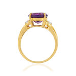 Bague or 375 jaune améthyste ovale et topazes - vue 2