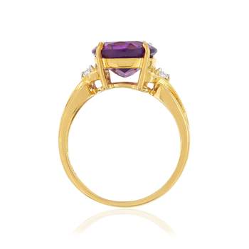 375 geelgouden ovale amethist en topaas ring
