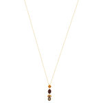 Collier or 375 jaune citrine grenat et quartz 45 cm - vue 1