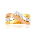 Bague or 375 3 tons anneaux croisés - vue 3