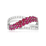 Bague MATY Or 750 blanc Rubis et Diamants - vue 3