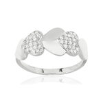 Bague argent 925 coeurs zirconias - vue 1