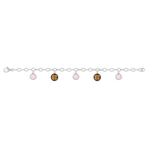 Bracelet souple MATY Argent 925 Pierres imitation roses