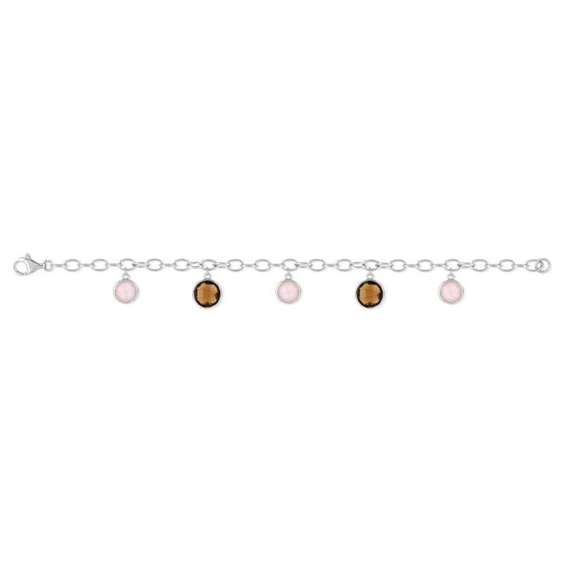Bracelet souple MATY Argent 925 Pierres imitation roses - vue 1
