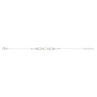 Bracelet argent 925 perle de culture de Chine et zirconias 19 cm