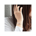 Bracelet argent 925 perle de culture de Chine et zirconias 19 cm - vue porté 2