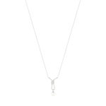 Collier argent 925 perle de culture de Chine et zirconias 45 cm - vue 1