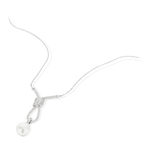 Collier argent 925 perle de culture de Chine et zirconias 45 cm - vue 4