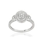 Bague or blanc 750 diamants - vue 1
