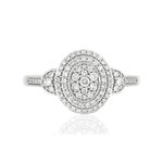 Bague or blanc 750 diamants - vue 3