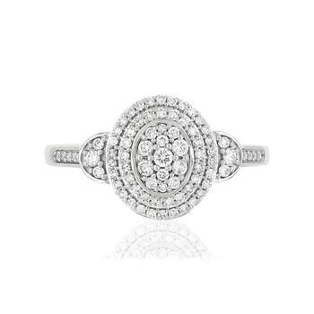 Bague or blanc 750 diamants
