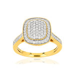 Bague or 750 2 tons diamants - vue 1