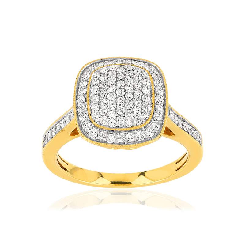 Bague or 750 2 tons diamants - vue 1