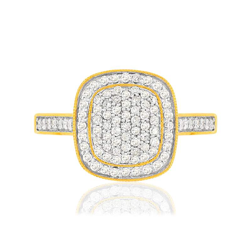 Bague or 750 2 tons diamants - vue 3