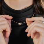 Collier 3 ors 375 diamants 42 cm - vue porté 1