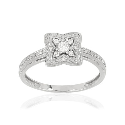 375 witgouden diamanten ring