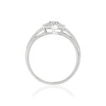 Bague or 375 blanc diamants - vue 2