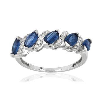 MATY ring 750 witgoud Saffieren en Diamanten