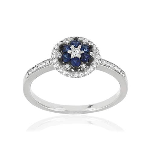 Bague MATY Or blanc 750 Saphirs et Diamants