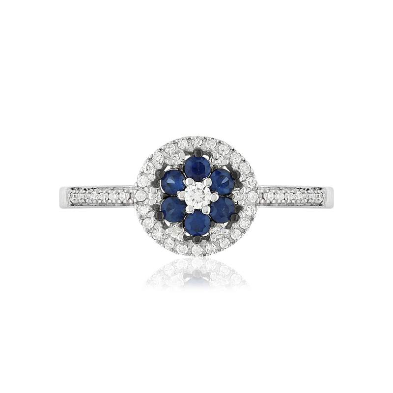 Bague MATY Or blanc 750 Saphirs et Diamants - vue 3