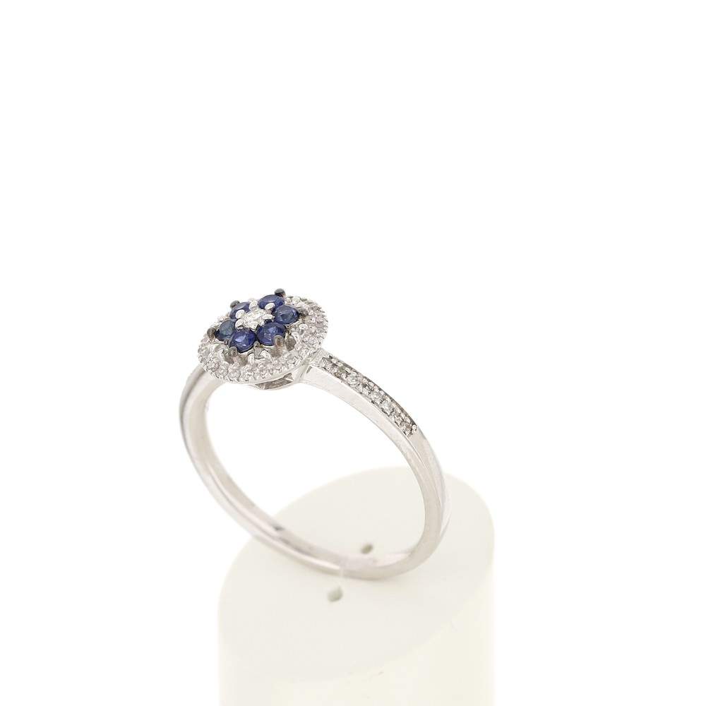Bague MATY Or blanc 750 Saphirs et Diamants - vue 3