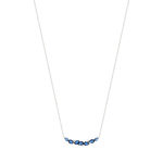 Collier argent 925 zirconias blancs et bleus 45 cm - vue 1