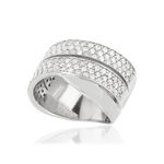 Bague argent 925 anneaux entrelacés zirconias - vue D1
