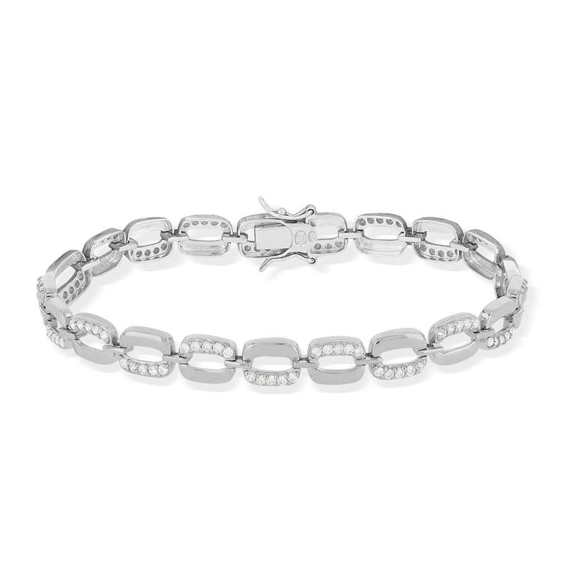 Bracelet argent 925 zirconias 20 cm - vue 2