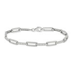 Bracelet argent 925 zirconias 19 cm - vue 2