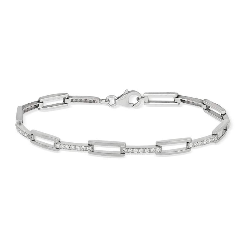 Bracelet argent 925 zirconias 19 cm - vue 2