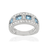 Bague MATY Argent 925 Zirconias bleus clair